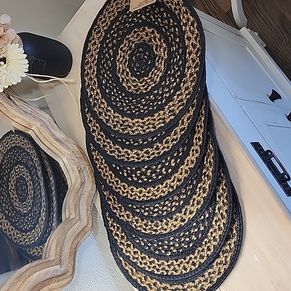 VHC Brands Classic Country Primitive Kitchen-Farmhouse Jute Black Tablem… - Picture 2 of 5